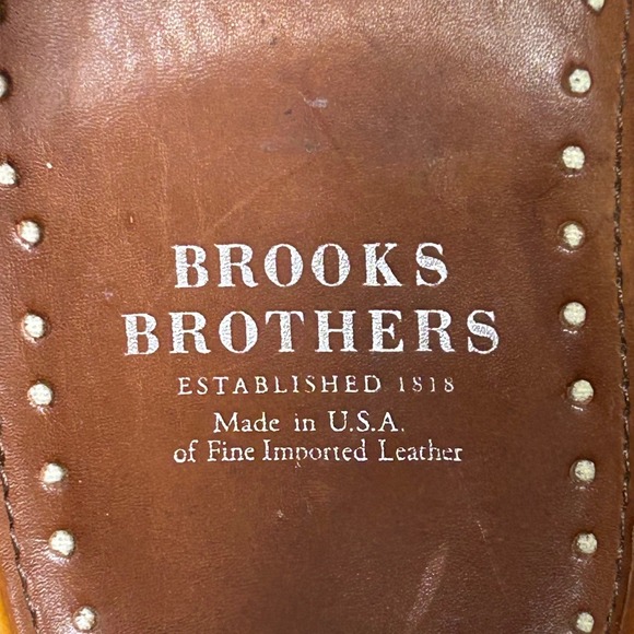 Brooks Brothers Mens Tan Leather Penny Loafers Made in USA Goodyear Welted 8.5 D - Picture 4 of 10